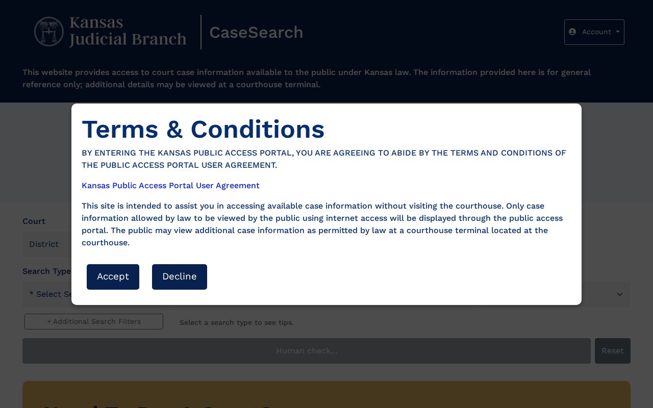 Decatur County case lookup District and Appellate CaseSearch selector