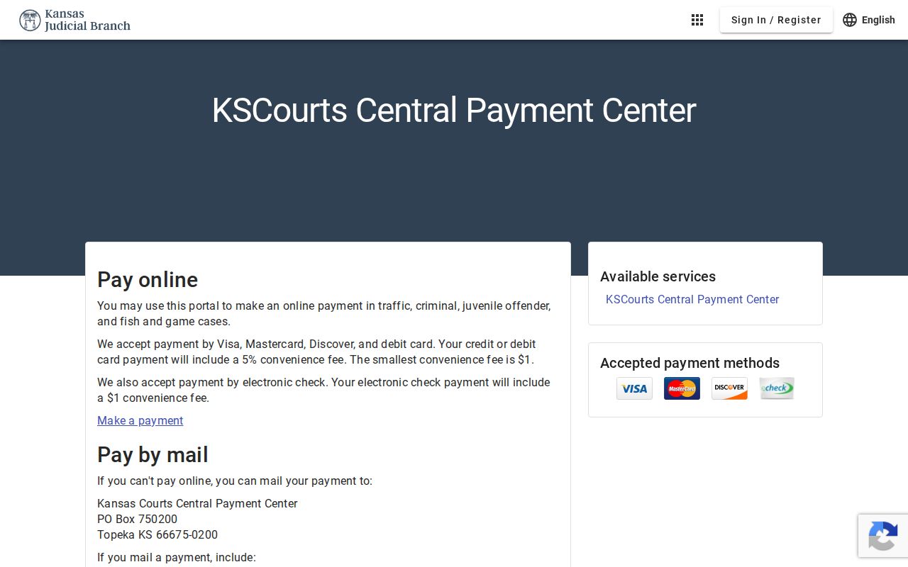 Kansas Courts Central Payment Center for eligible Decatur County balances